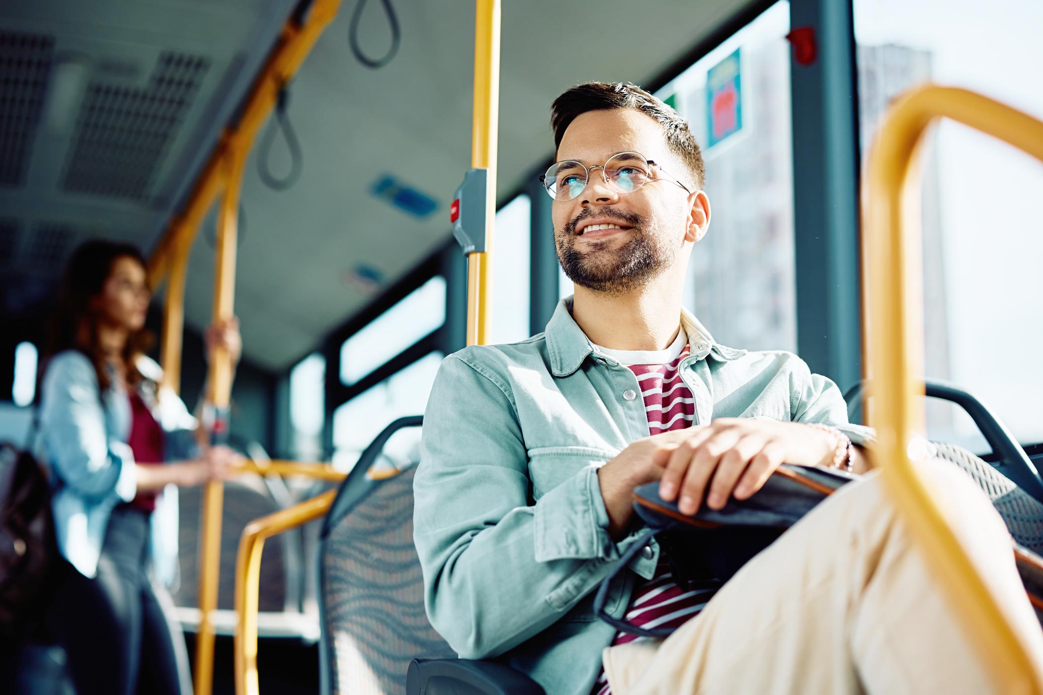 man in tram